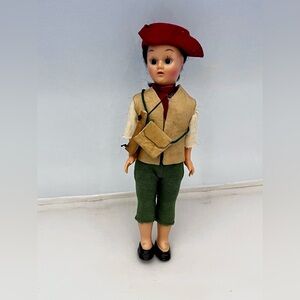 Vintage Unbranded Plastic Doll Male Colonial Style Outfit Loose Head 7.5 Inches